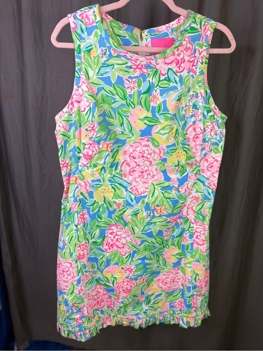 Lilly Pulitzer Pink & Blue Floral Sleeveless Shift Dress